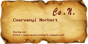 Cservenyi Norbert névjegykártya